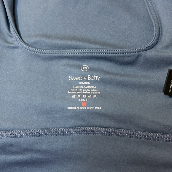 Sweaty Betty All Day Wrap Waist Crop Tank, Blue, Size XS, NWT - Picture 5 of 7